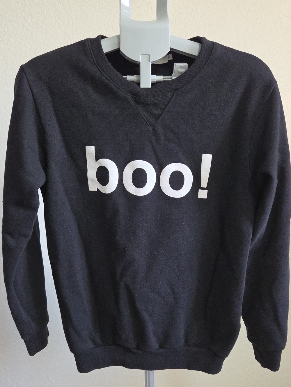Black "boo!" Crewneck Sweatshirt - Men's Casual Pullover
